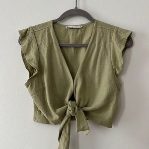 Abercrombie & Fitch Linen Crop Top